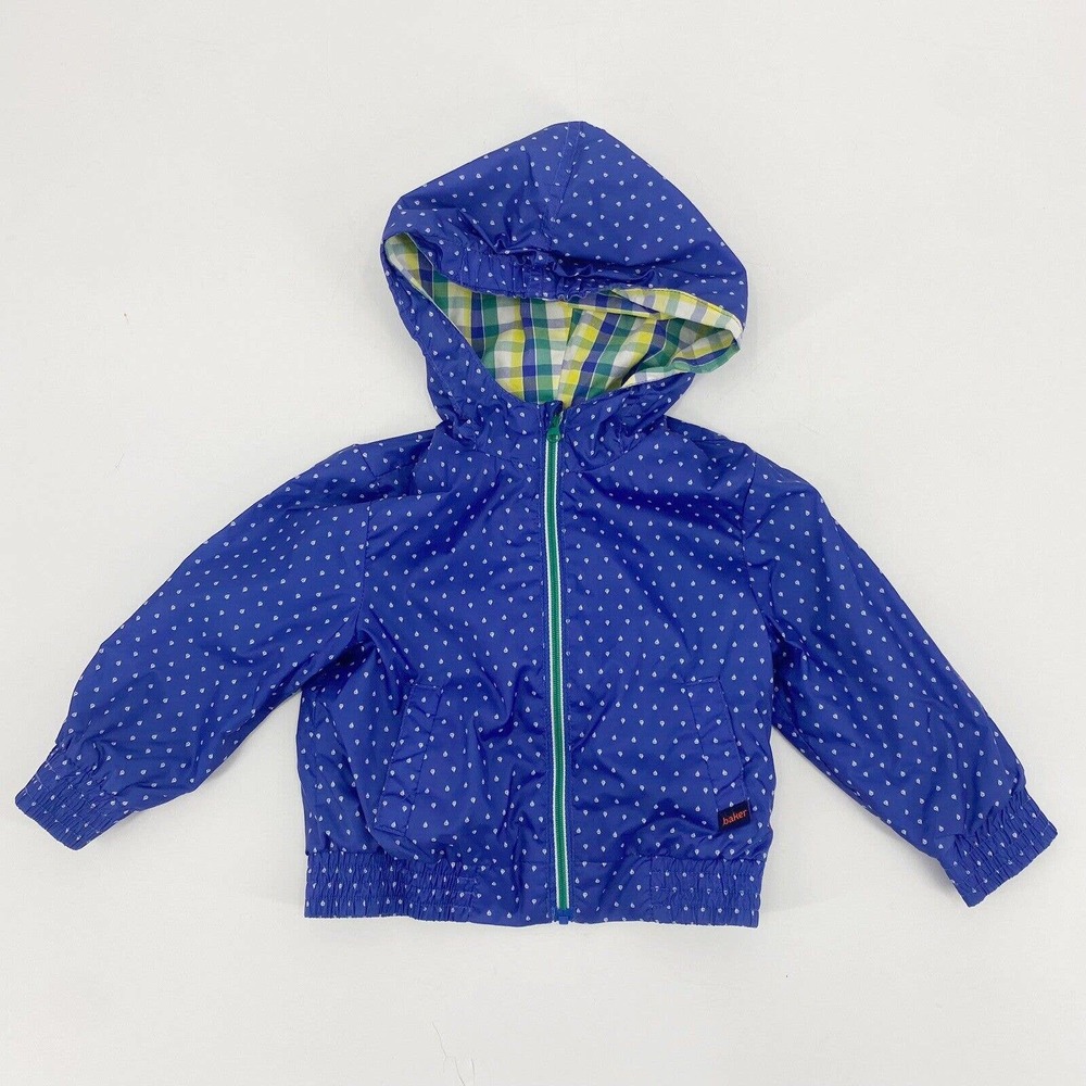 Baker by Ted Baker Baby Hooded Windbreaker Jacket Blue Sailboats 12-18 Mo